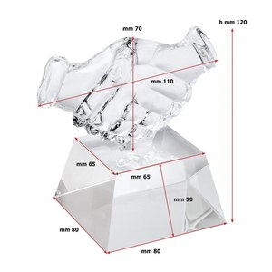 Trofeo de Agarre de Manos 100x50 con Impresión UV en Vidrio y Papel para Regalos de Ferias Comerciales y Bienvenida de Invitados - Product Image 2