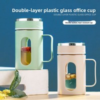 Tasse de bureau isotherme double paroi avec infuseur à thé intégré, grande capacité, design cartoon