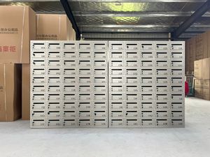 Postal Parcel Delivery Key Lock <strong>Post</strong> Locker Office Letter <strong>Box</strong> Outdoor <strong>Wall</strong> Mounted Steel Mailbox Light Gray Multi Function - Product Image 5