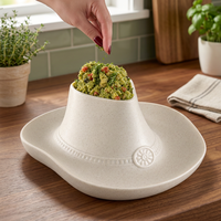 Assiette de service moderne en résine avec bol à sauce intégré, plat à apéritif, assiette à collation, vaisselle pour restaurant, décoration de table à manger à domicile