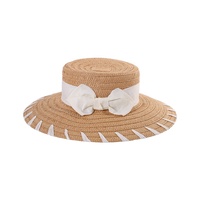 Sombreros de paja de playa de verano al aire libre para mujer, sombreros deportivos para fiesta de esquí, uso diario, tejido liso a rayas de alta calidad