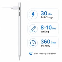 Lápiz Óptico Activo al por Mayor Compatible con iPad, Android, Windows, Pantalla LED, Carga Rápida Tipo-C, Sin Bluetooth, Fabricante OEM