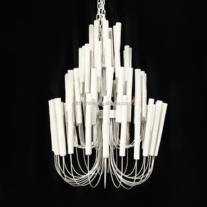 Lustres en bois massif de salon personnalisés Plafond blanc Grands lustres en bois de style nordique - Product Image 2