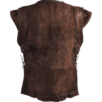 Gilet médiéval punk pour homme, costume de cosplay viking, armure de poitrine pour adulte, tenue LARP en daim, manteau Jerkin pour Halloween