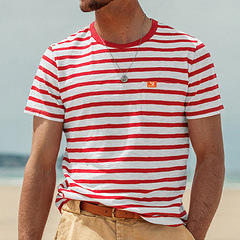 2025 summer new hot sale men's short-sleeved fashion casual striped top men's round neck <b>T</b>-<b>shirt</b> <b>spot</b> - Product Image 6