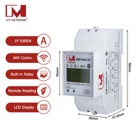 Medidor de Energía Monofásico de 60A con Protocolo Modbus-TCP, Wifi 2.4g, Montaje en Riel DIN, con Relé Magnético para IoT
