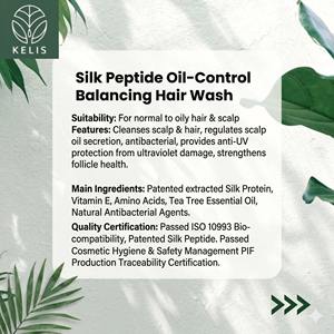 Champú Personalizado OEM/ODM con Patente de Péptidos de Seda para Control de Grasa - Champú Antibacteriano de Árbol de Té con Vitamina E para Cuero Cabelludo Graso 500ml - Product Image 3