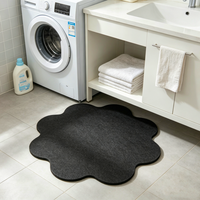 Blumenförmige Maßgefertigte Filz-TPR-PE-Beschichtete Gepolsterte Rutschfeste Vlies-Wasserdichte Einfarbige Bodenmatte OEM Maßgefertigter Teppich
