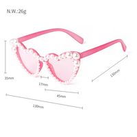 Lunettes de soleil d'extérieur avec cœur pour enfants UV400 Lunettes de plage avec perles Lunettes de soleil en forme de cœur pour fêtes
