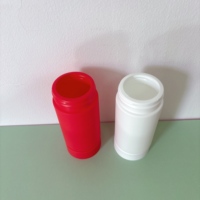 Bouteille cylindrique en plastique HDPE rouge et blanc de 6 oz et 12 oz pour compléments alimentaires, pots de stockage, emballages pour poudre de protéines, pilules, capsules, bonbons gélifiés