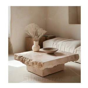 Newstar 2024 vente chaude meubles de salon Table basse Table basse en travertin Table basse en marbre chamois - Product Image 1