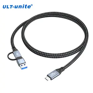 ULT-unite新到货USB C 2合1电缆充电数据传输USB 3.1电缆类型c到usb 1M 1.5M 2m电缆