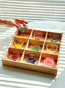 Ensemble de tasses à saké en verre coloré BAMBUS, style japonais à neuf compartiments, <span class=keywords><strong>mini</strong></span>-tasses à thé Shaojiu, verres à vin blanc, vaisselle, plus de 10 pièces - Product Image 6