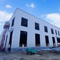 Taller de estructura de acero prefabricado moderno Fábrica y edificios de oficinas Soluciones de trabajo de construcción