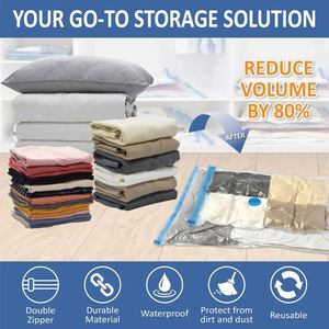 Eco-Friendly Waterproof Durable Lightweight <b>Vacuum</b> Storage <b>Bag</b> 1 Hand Pump Flexible Space-Saving for Comforters Clothing - Product Image 2
