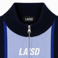 Cardigan en tricot jacquard vintage avec numéro de course 07, col montant, color block, en nylon/coton, pour homme, style streetwear