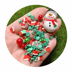 100bags Christmas Snowman Festival Charms Top Product Acrylic Sequins and Soft Clay for Slime Crafting