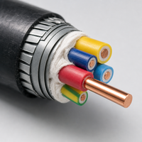Câble d'alimentation 0,6/1 kV YJV YJV22 en cuivre XLPE 5 conducteurs 4x4+1x2,5 4x6+1x4 mm² blindé à bande d'acier
