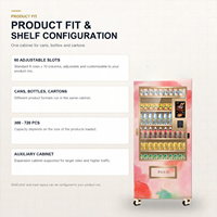 Distributeur automatique de boissons et de collations Yunyin T5 49 pouces avec écran tactile, refroidissement par compresseur, capacité personnalisable, garantie 1 an