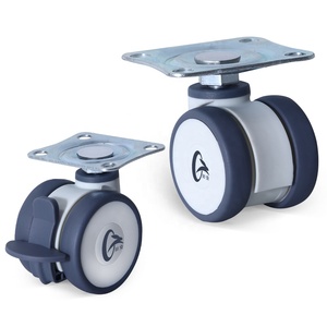 Rodízios de 50mm com Boa Estabilidade e Redução de Ruído, Rodízios de Montagem em Placa Plana de 2 Polegadas, Rodas Giratórias para Carrinhos - Product Image 5