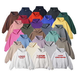 Heavyweight 26 Colors Solid Blank Custom Logo Unisex Clothing Hoodies High-quality Hoodies <strong>Thick</strong> <strong>Fleece</strong> 350GSM for Man - Product Image 4