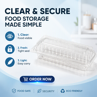 Groothandel Eco-vriendelijke Transparante Plastic PET Voedselbewaarbakjes Rechthoekig Design Aanpasbare Maat & Kleur voor Sandwiches