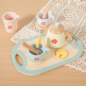 Deluxe Wooden Afternoon Tea Pretend Play Set with Dessert Tray Teacups and Cakes Imaginative Role Playing for Toddlers and Kids - Product Image 2