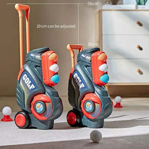 Ensemble de clubs de golf en plastique pour enfants KSF pour jouer en extérieur et en intérieur - Kit de jeu de simulation de jardin avec <span class=keywords><strong>chariot</strong></span> à dos - Product Image 3