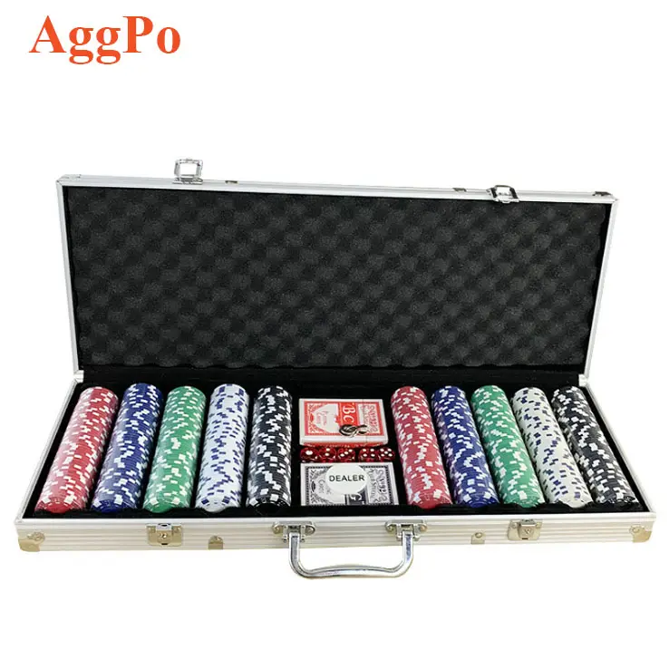 500 rayé Dés Puces Gramme Texas Hold'em Jetons de Poker En Argile 11.5 Grammes dans un Boîtier En Aluminium