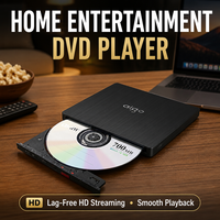 Drive CD DVD Eksternal Stabilitas Tinggi USB 2.0 Bertenaga Daya, Pembakar DVD-RW Kecepatan Tinggi, Re-Writer untuk Cadangan Data PC Laptop Harga Grosir