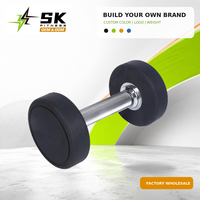 Mancuernas Recubiertas de Goma con Cabeza Redonda SK Fitness OEM, Juego de Mancuernas de 2.5 kg a 50 kg para Gimnasio, Centro de Fitness, Entrenamiento de Fuerza, Venta al por Mayor
