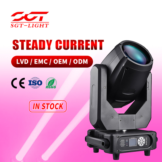 DJ DMX512 16CH RGBW 295W Beam Moving Head Light Double Prism 12Gobos 300000LUX Stage Wedding Bar Disco Club