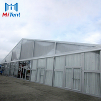 Tente de réception Clearspan 40x60, imperméable quatre saisons, pour événements et fêtes, capacité 1000 personnes, avec murs en verre et couverture en PVC