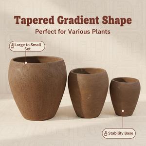 Maceta <span class=keywords><strong>de</strong></span> Cerámica Vintage <span class=keywords><strong>con</strong></span> Acabado Esmaltado, Maceta Resistente para Suculentas <span class=keywords><strong>de</strong></span> Interior/Exterior - Product Image 3