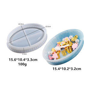 Contour elliptique 3D <span class=keywords><strong>plaque</strong></span> de bordure rayée élaborée moule en Silicone graphique pour bricolage bassin en résine succulent bonsaï Vase pot - Product Image 2