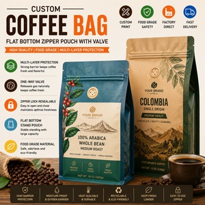 Bolsa de Papel Kraft con Cierre Ziplock Personalizada para Alimentos, Bolsa de Café con Cierre Vertical - Product Image 1