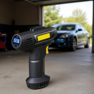 Pompa Gonfiagomme Digitale Wireless 12V Monocilindrica Portatile per Auto e Biciclette con Display Nero - Product Image 2