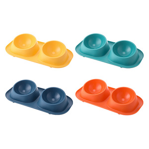 Gamelle double économique pour chats et chiens, en plastique PP écologique, légère, antidérapante, pour l'alimentation - Product Image 1