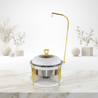 Chauffe-Plat Suspendu de Luxe en Acier Inoxydable 8/10L pour Buffet, Traiteur, Restaurant, Hôtel, Mariage - Blanc