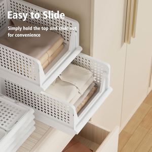 Assembly Folding PP Injection Eco-Friendly Square Clothes <b>Storage</b> Drawer Layered Partition <b>Plastic</b> <b>Shelf</b> Modern Wardrobe <b>Storage</b> - Product Image 5