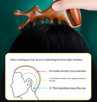 Outil de massage Gua Sha personnalisé en forme de cerf pour le cuir chevelu et le corps, en bois de santal naturel, pour drainage lymphatique et lifting du menton
