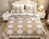 Jeté de lit jacquard en chanvre quatre saisons 230*250 - Design confortable 'Pluie de Ponts Anciens'