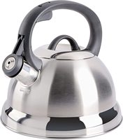 Bouilloire à thé vintage en acier inoxydable avec fonction sifflet, capacité 3,0 L, design écologique
