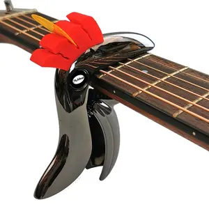 Zinc Alloy Ukulele Folk Guitar Capo Tuner with Picks Holder Classical Guitar Capo