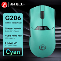 Mouse Gaming Nirkabel Ukuran Besar Ergonomis Tri Mode 12800 DPI Ultralight 68g Isi Ulang Layar LED 5 Tombol
