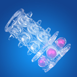 Anneau de pénis perlé en cristal multicolore en ABS souple, jouet érotique pour adultes, pour couples, amélioration sexuelle - Product Image 3