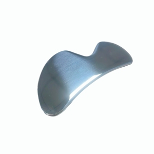 Outil de massage Gua Sha en acier inoxydable lisse et brillant, double tranchant, grattoir facial ergonomique pour la relaxation musculaire à domicile et en spa - Product Image 5