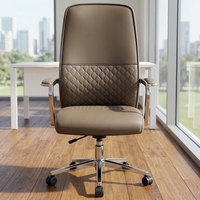 Chaise de bureau ergonomique moderne Guanfu en cuir PU et aluminium, réglable en hauteur, pivotante, confortable pour la maison, le bureau et l'hôtel
