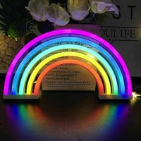 Lampe LED néon en forme de nuage arc-en-ciel, alimentée par USB, en acrylique, pour chambre d'enfant, fête à domicile, décoration murale ou de fenêtre