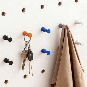 Gancho de pared de aleación de aluminio para tablero perforado, ajustable, para colgar abrigos y sombreros, para uso en la entrada o detrás de la puerta. - Product Image 2